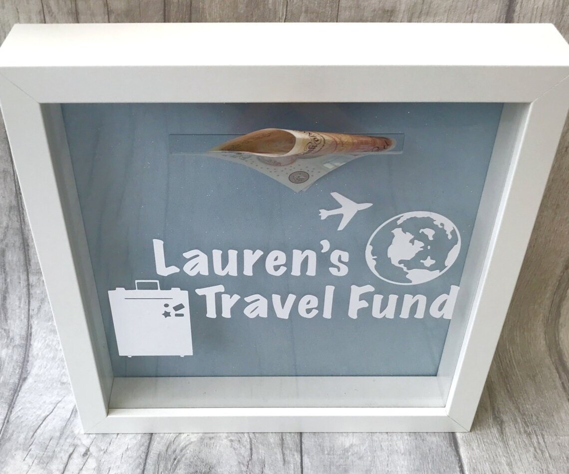 Personalised Travel Fund Money Box Frame Saving Holiday Etsy