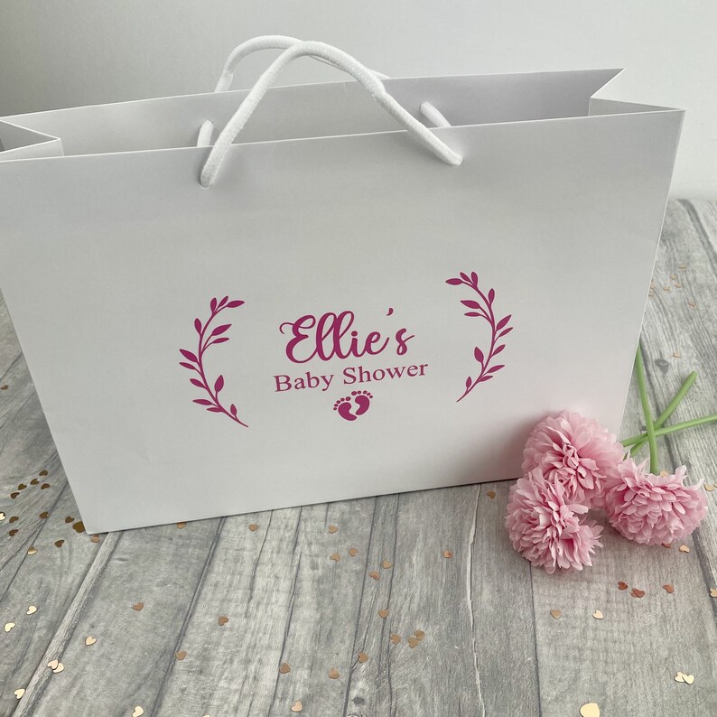 Personalised Baby Shower Gift Bag Luxury White Gift Bag Mum Etsy UK