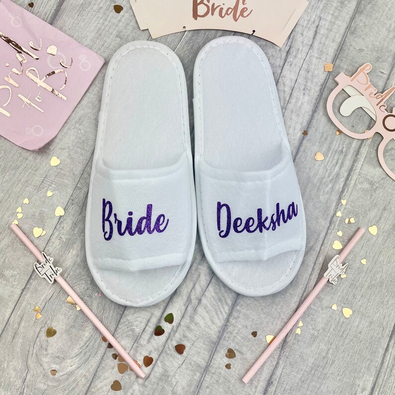 personalised wedding slippers