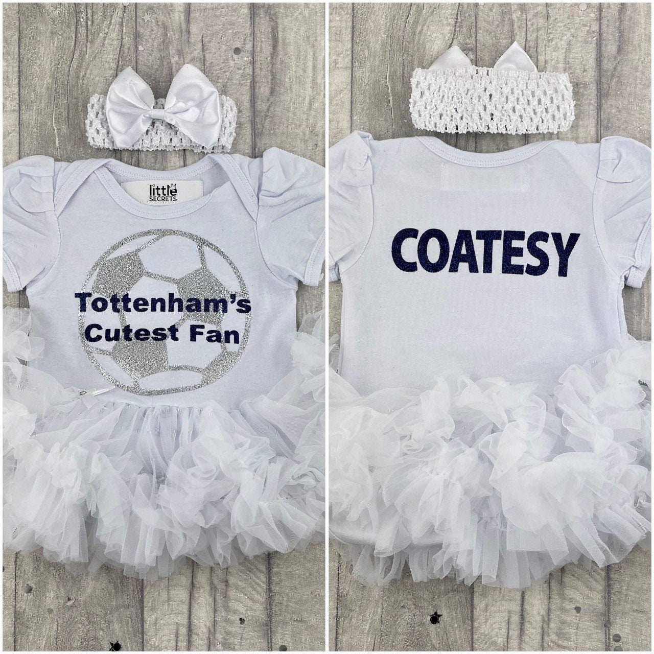 TOTTENHAM HOTSPUR FC GIRLS SPURS BABIES TUTU BODY SHORT SLEEVE BABY GROW  DRESS