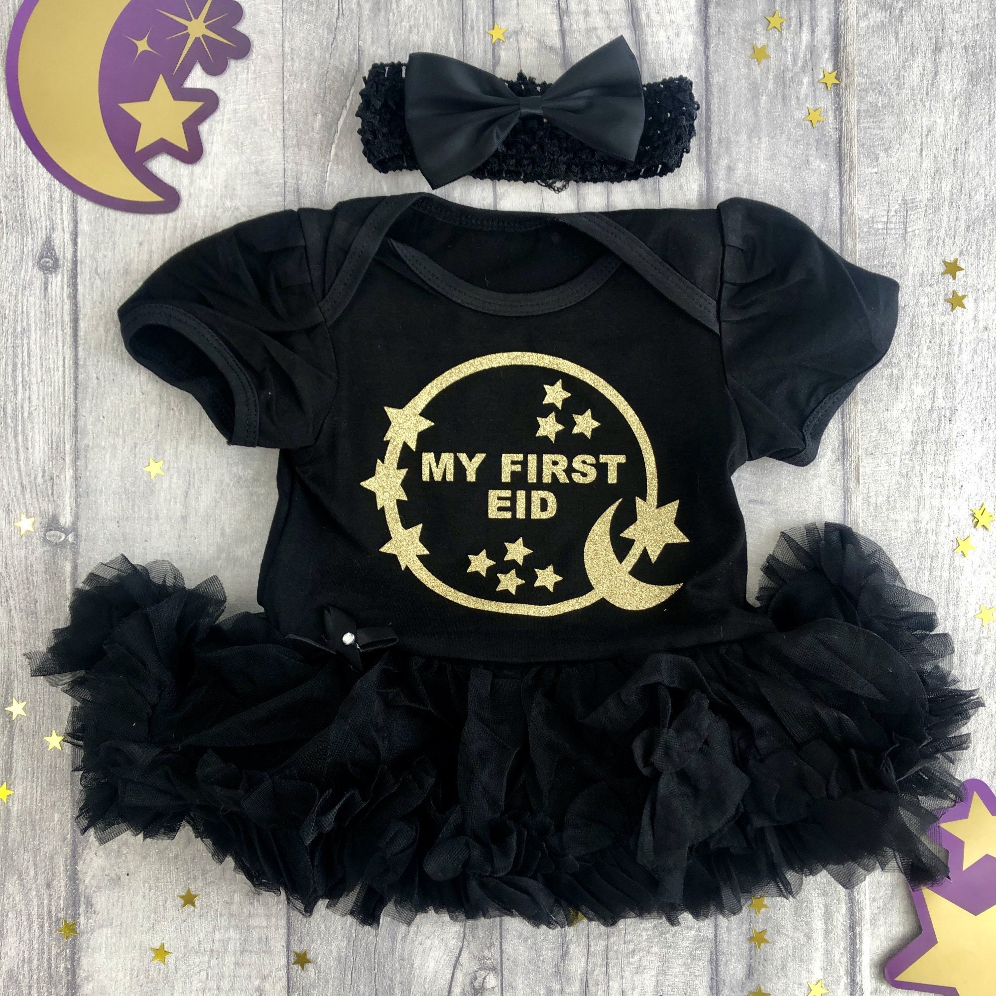 My First Eid Baby Girl's Outfit Newborn Tutu Romper With Etsy UK