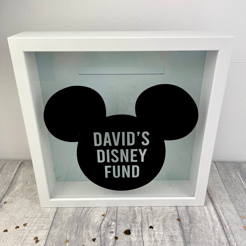 Personalised Mickey Mouse Disney Fund Money Box Frame Disney Etsy
