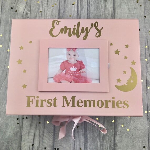 Babies First Year Memories Personalised Photo Gift Box, 1st Memory
