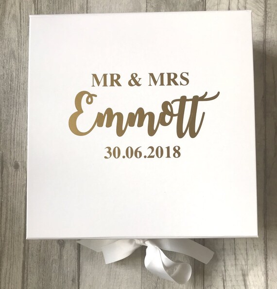 PERSONALISED BRIDE TO BE WHITE Gift BOX Memory Box KEEPSAKE Present Love WEDDING