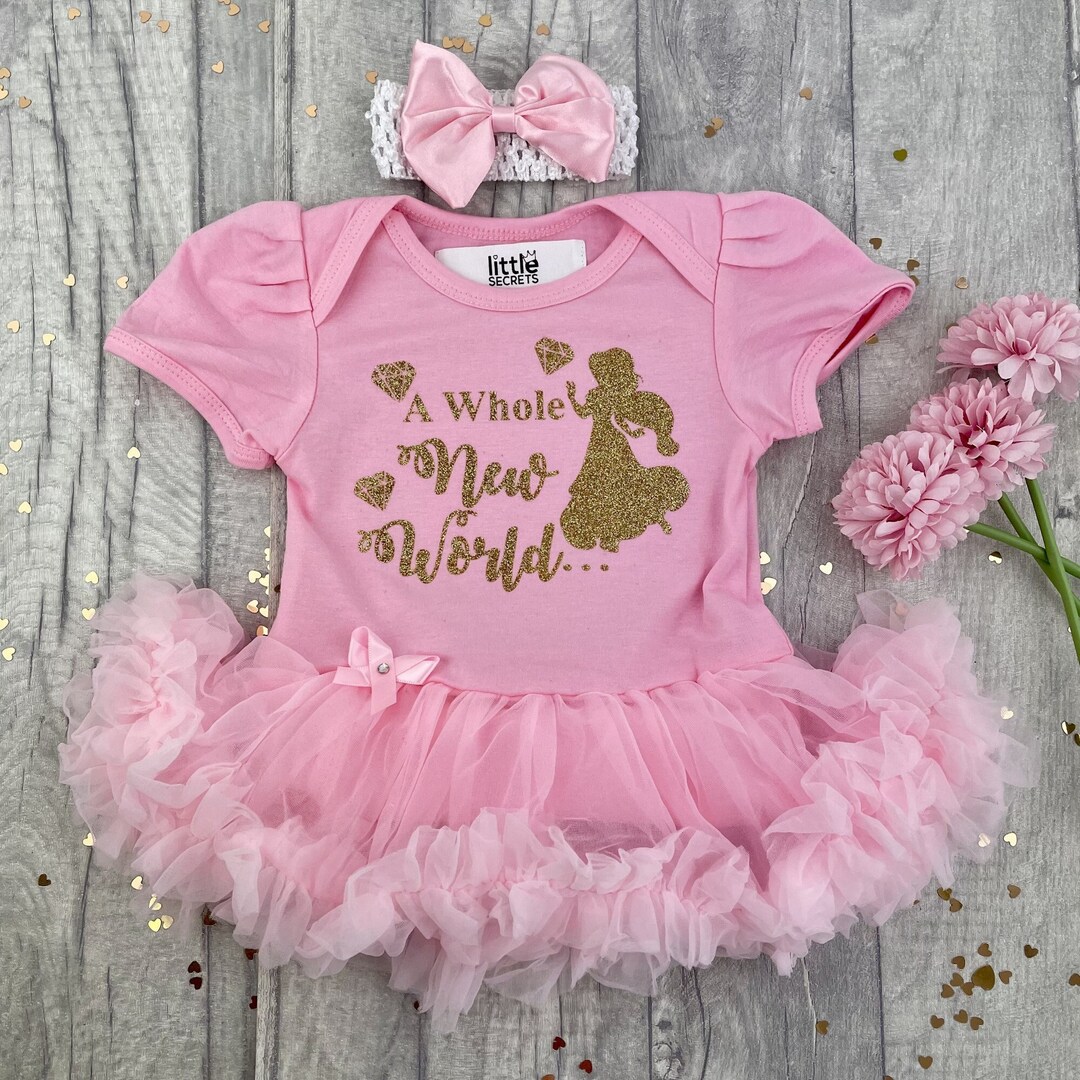 Newborn Outfit, Princess Jasmine, Baby Girl's Tutu Romper With Bow