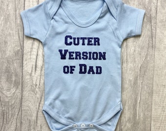 Cuter Version of Dad Baby Boy's Romper, Newborn Short Sleeve Romper Gift, Daddy's Boy Keepsake Present