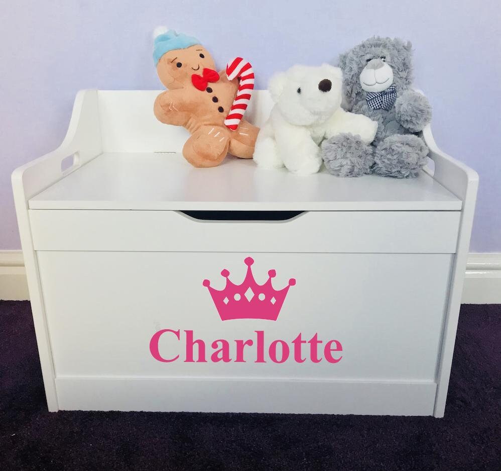 White toy box with name discount