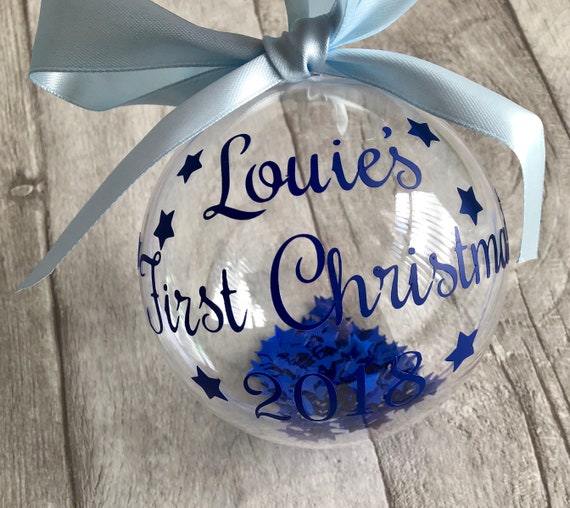 baby boy 1st christmas bauble