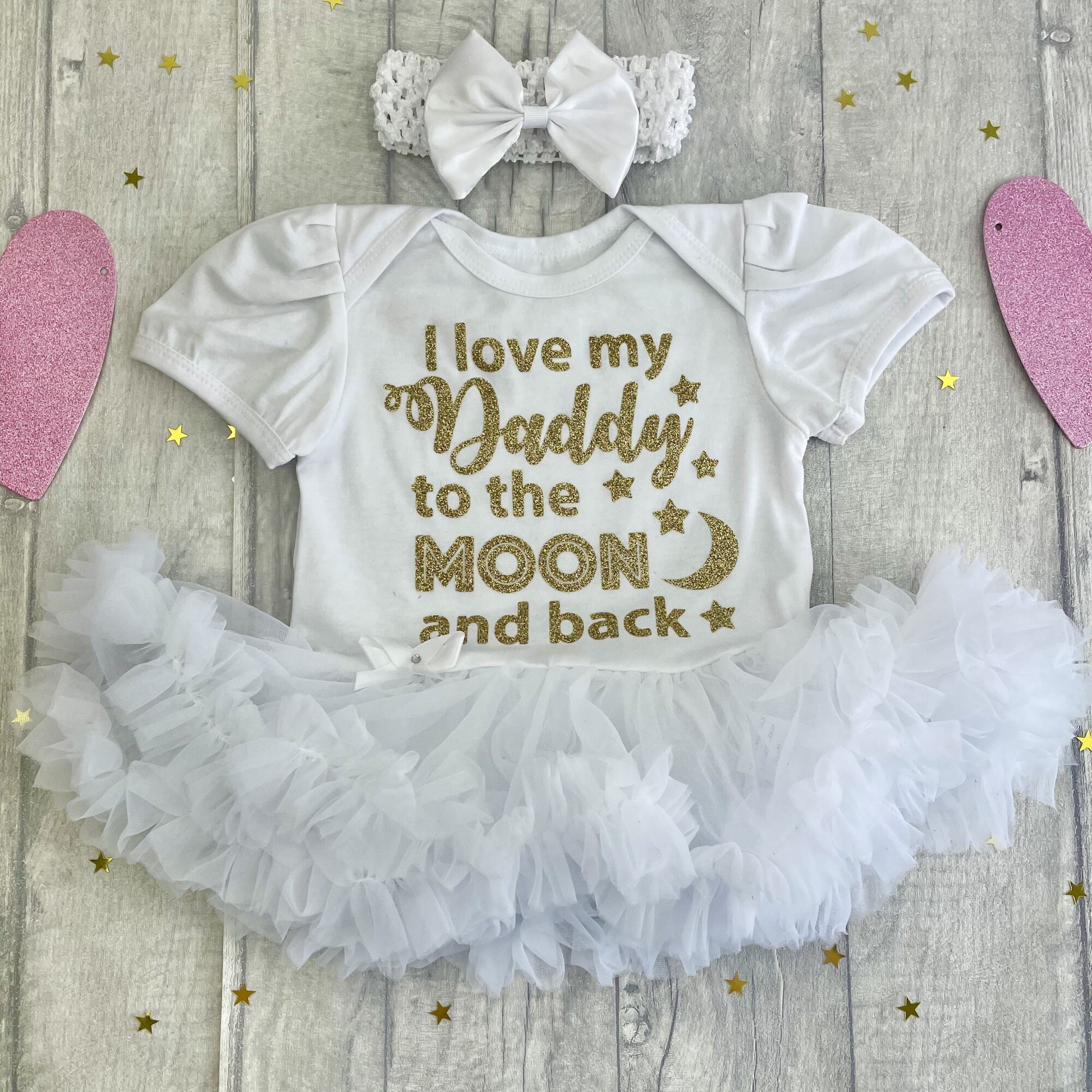 I Love My Daddy To The Moon And Back Outfit Newborn Baby Girl S Tutu Romper With I Love My Daddy To The Moon And Back Outfit Newborn Baby Girl S Tutu Romper With