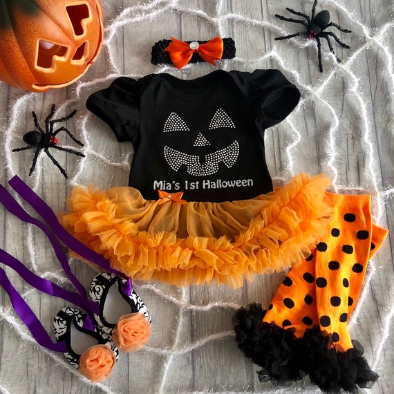 HALLOWEEN PUMPKIN TUTU ROMPER Orange Pumpkin Purple Cutest Pumpkin in the Patch