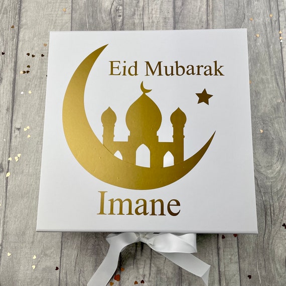 Personalisierte Name Eid Mubarak Geschenkbox mit Moschee, Eid und Ramadan  Andenken Box, Erinnerungsfeier Geschenk Geschenk, besonderer Anlass,  Familie - .de