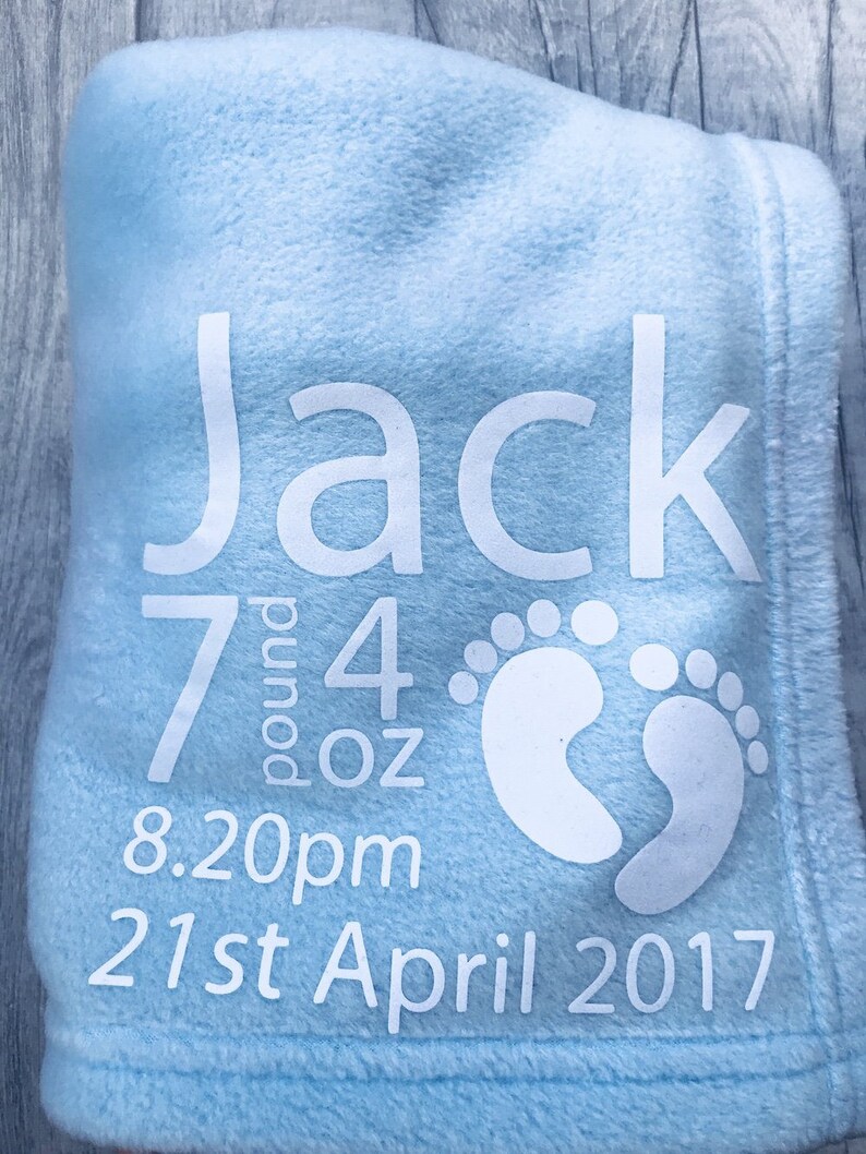 Personalised Handmade Blanket Baby Gift Name Dob Time & Etsy UK