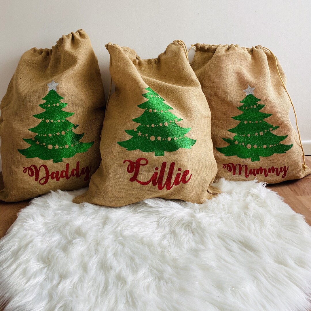 Christmas Gift Sack Bag Personalised Children's Hessian - Etsy UK