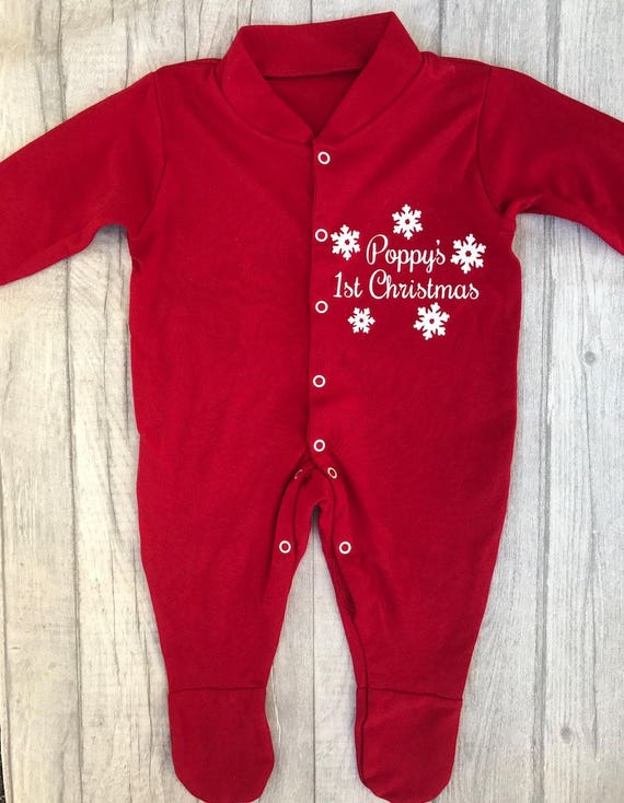 red sleepsuit baby