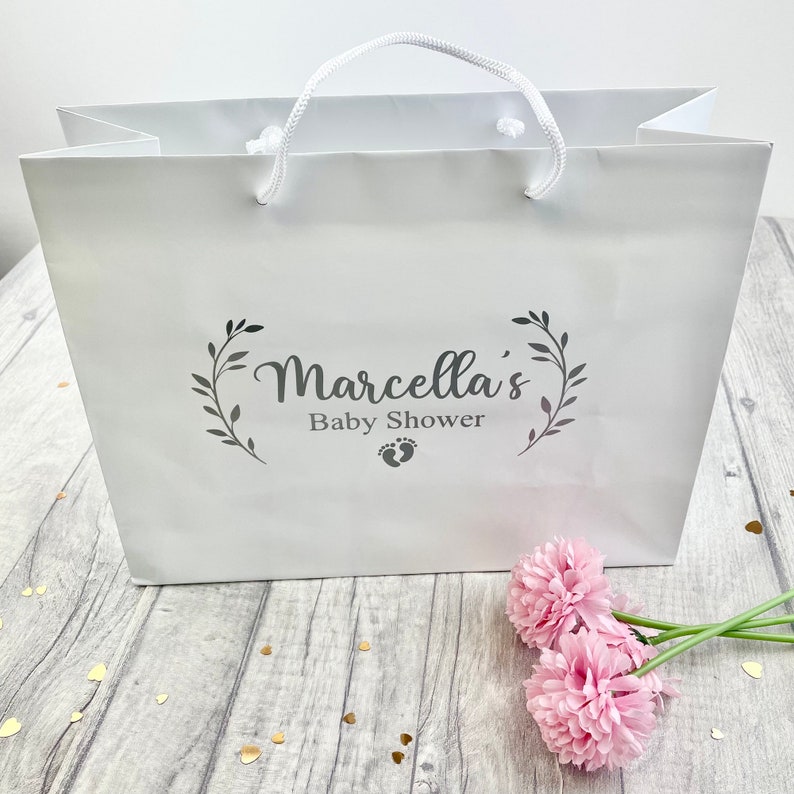 Personalised Baby Shower Gift Bag Luxury White Gift Bag Mum Etsy UK