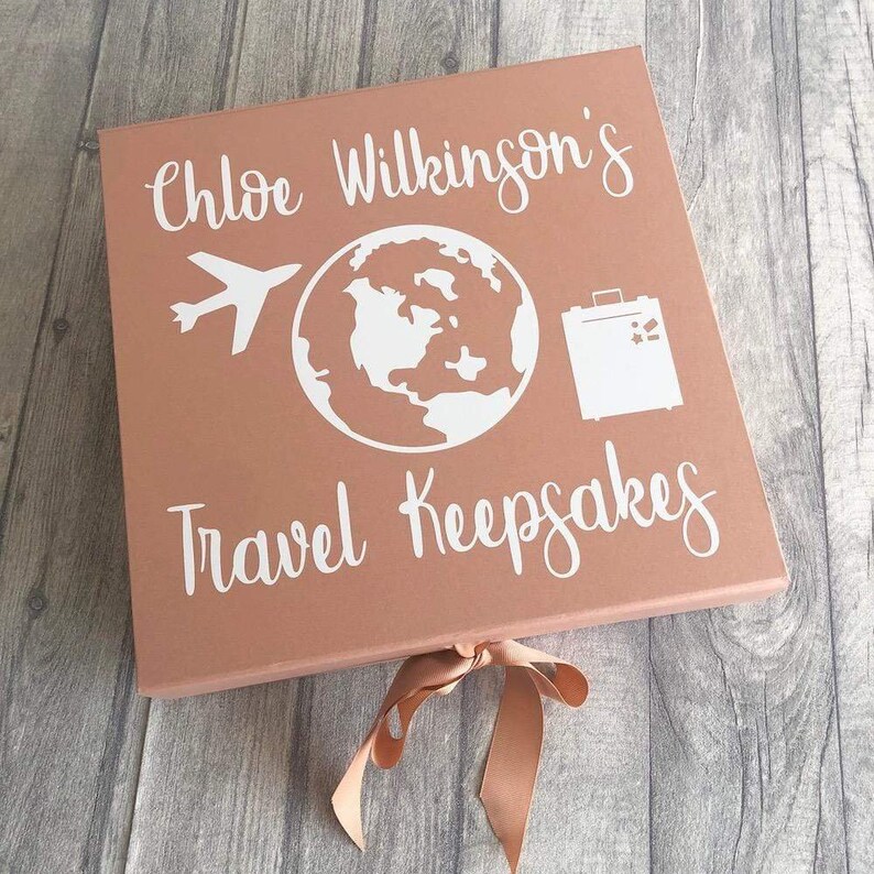 Personalised Travel Keepsakes Memory Box Luxury Ribbon Box Etsy
