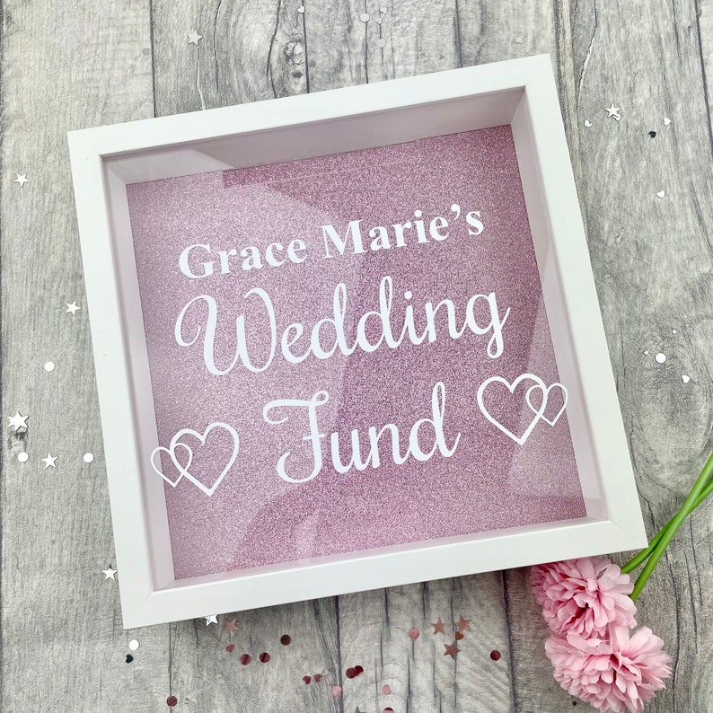 Personalised Wedding Fund Money Box Frame, Engagement Gift, Personalised names, Saving Fund Gift Present, Love Celebrate, Couple Perfect Day imagem 8