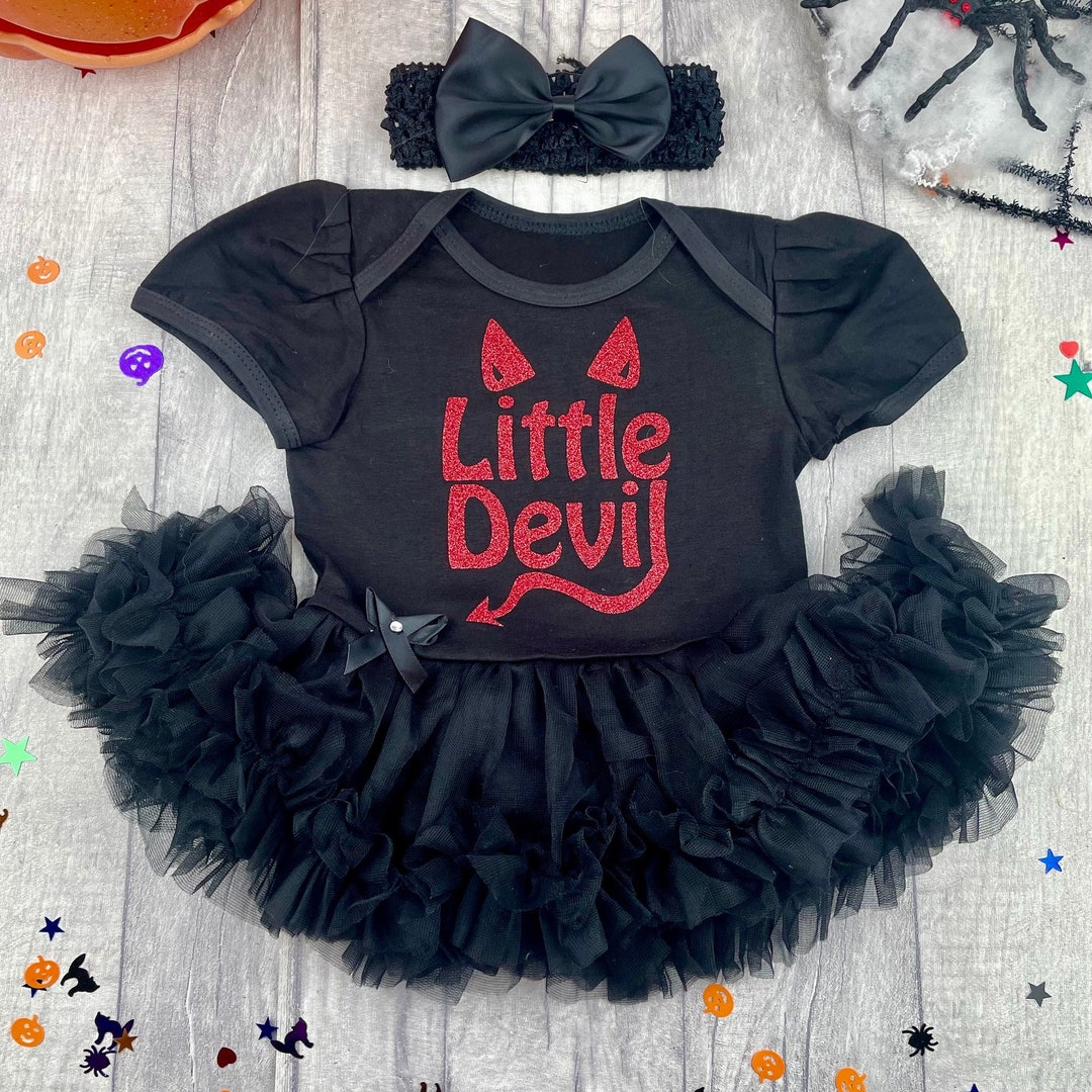 Baby Girl's Little Devil Halloween Costume White or Black Etsy