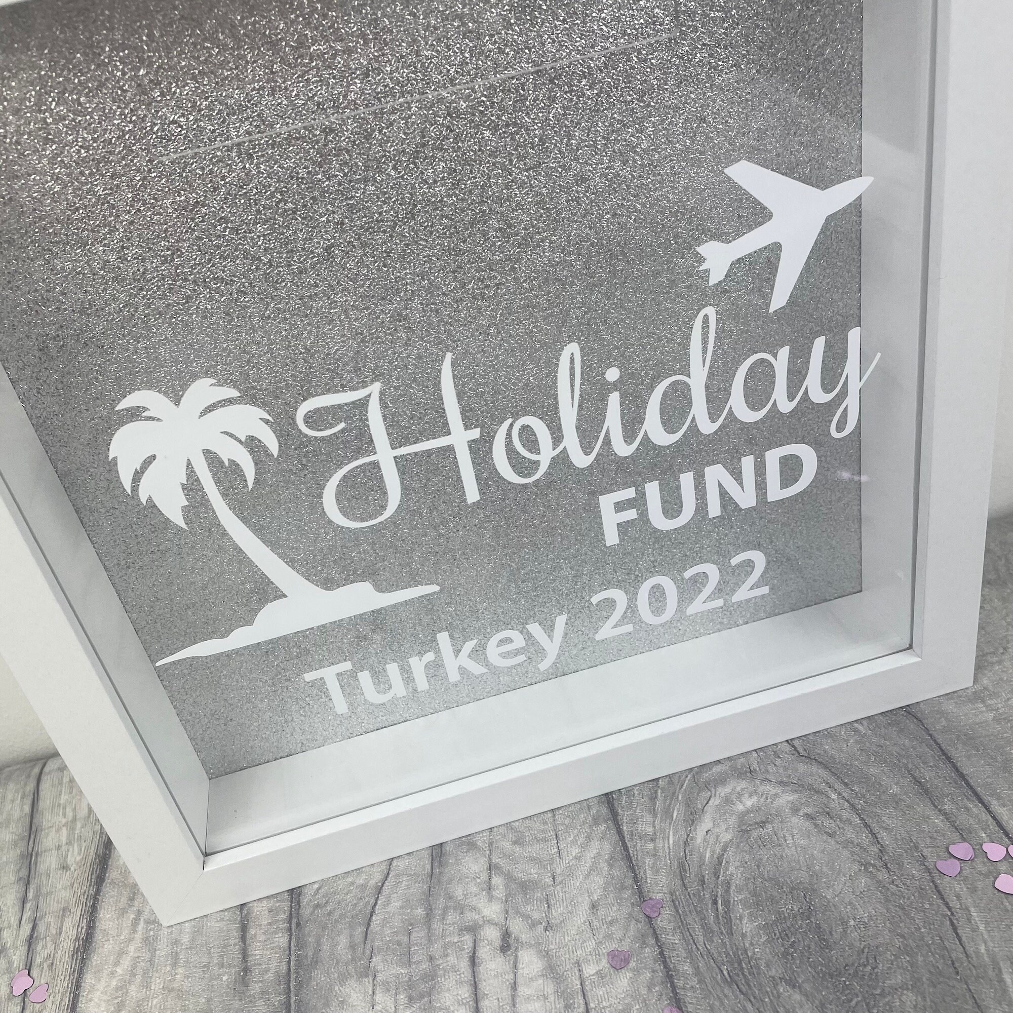 Personalised Holiday Fund Money Box Frame Custom Saving Etsy