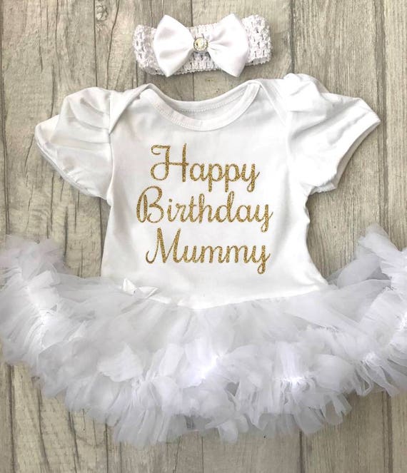 Personalised Happy Mummy Birthday Baby Kids Present Grow Body Suit Vest Girl