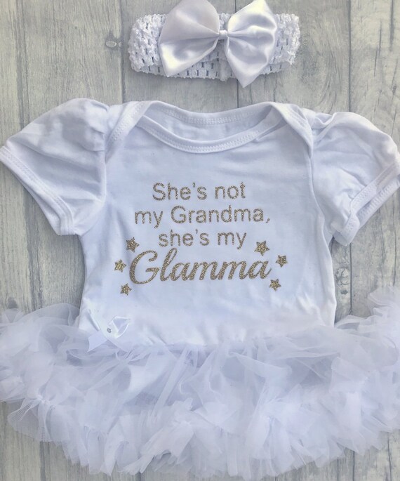 PERSONALISED BABY GIRL/'S I LOVE MY GRANDMA Tutu Romper Dress Present Cute FAMILY