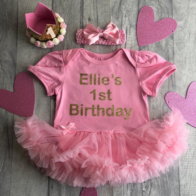 personalised baby girl 1st birthday outfit