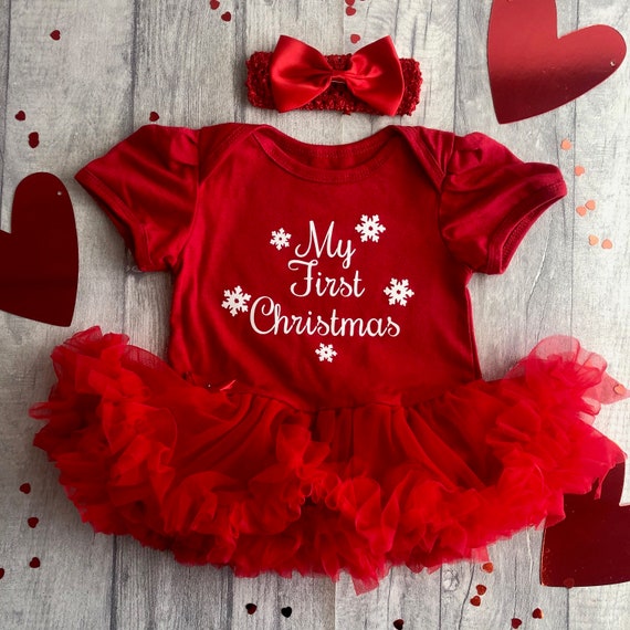 baby's first christmas dress