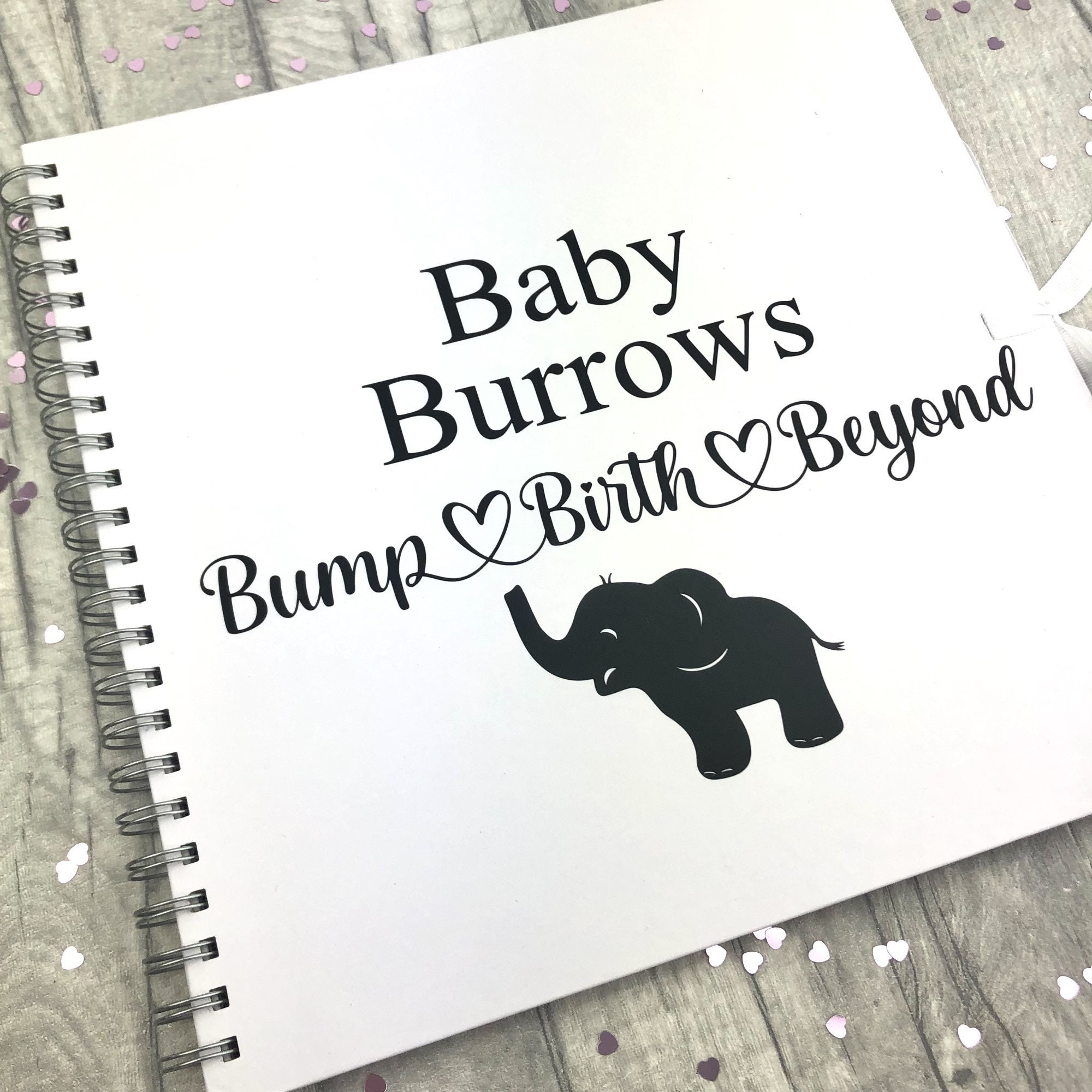 Beautiful Baby Boy White Scrapbook, Guest Book Or Photo album With Silver  Script