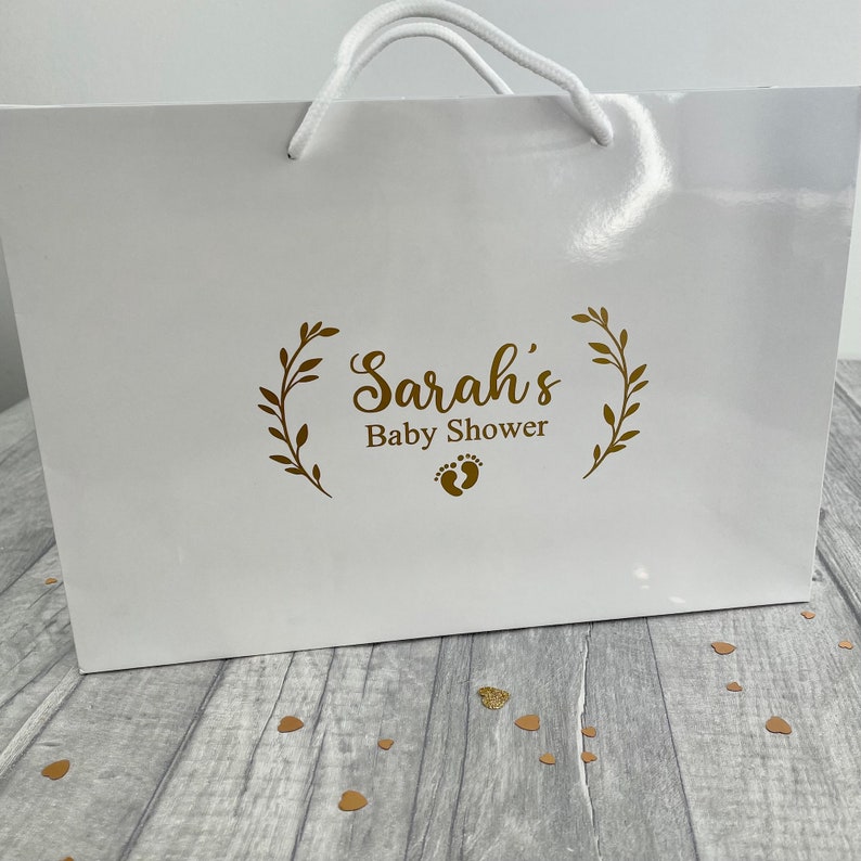 Personalised Baby Shower Gift Bag Luxury White Gift Bag Mum Etsy UK