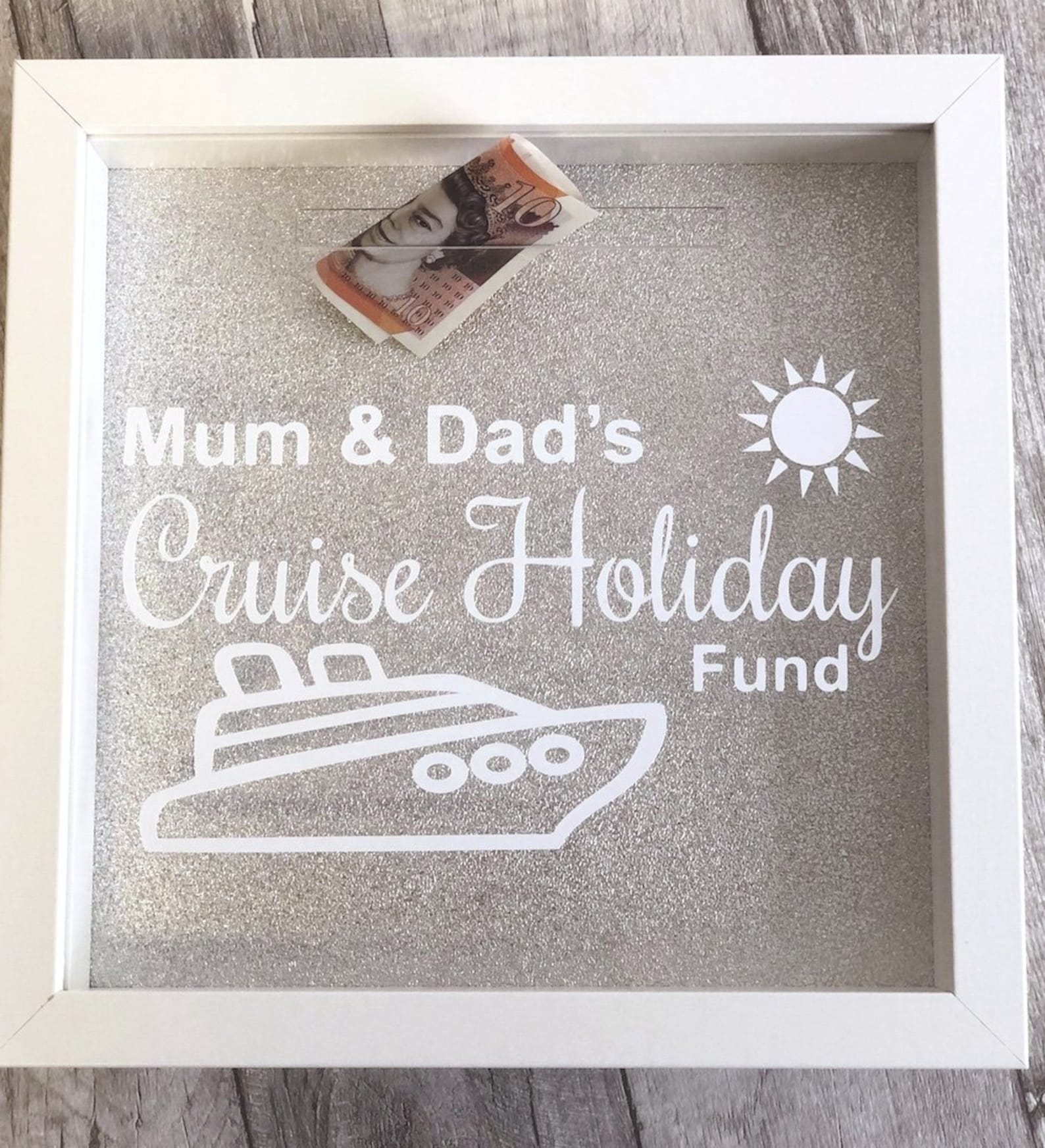 Personalised Cruise Holiday Fund Money Box Frame Saving Etsy