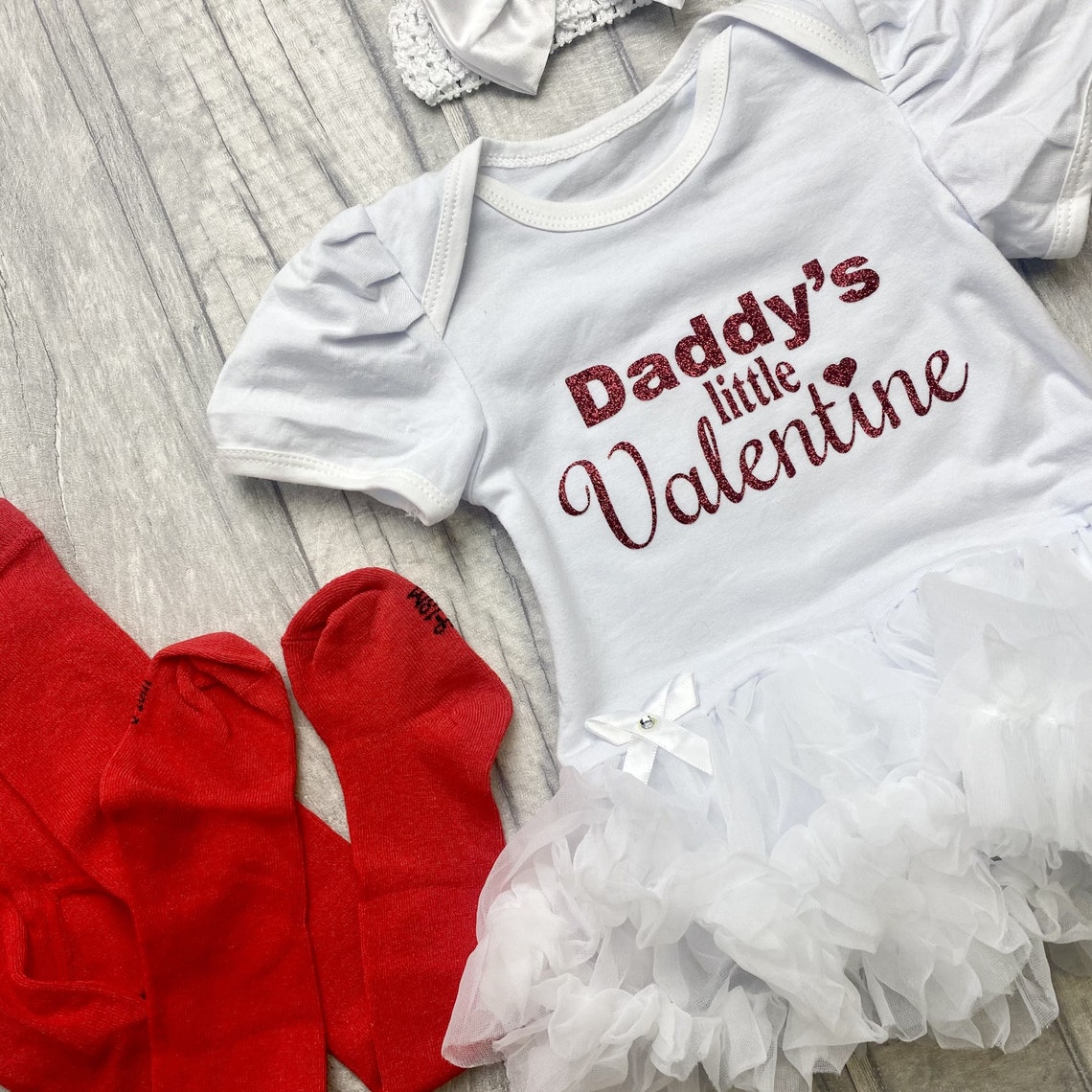 Baby Girl's Valentines Outfit Daddy's Little Etsy