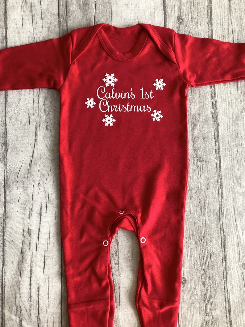 Personalised 1st Christmas Baby Bodysuit For Girls Newborn Baby Christmas Gift