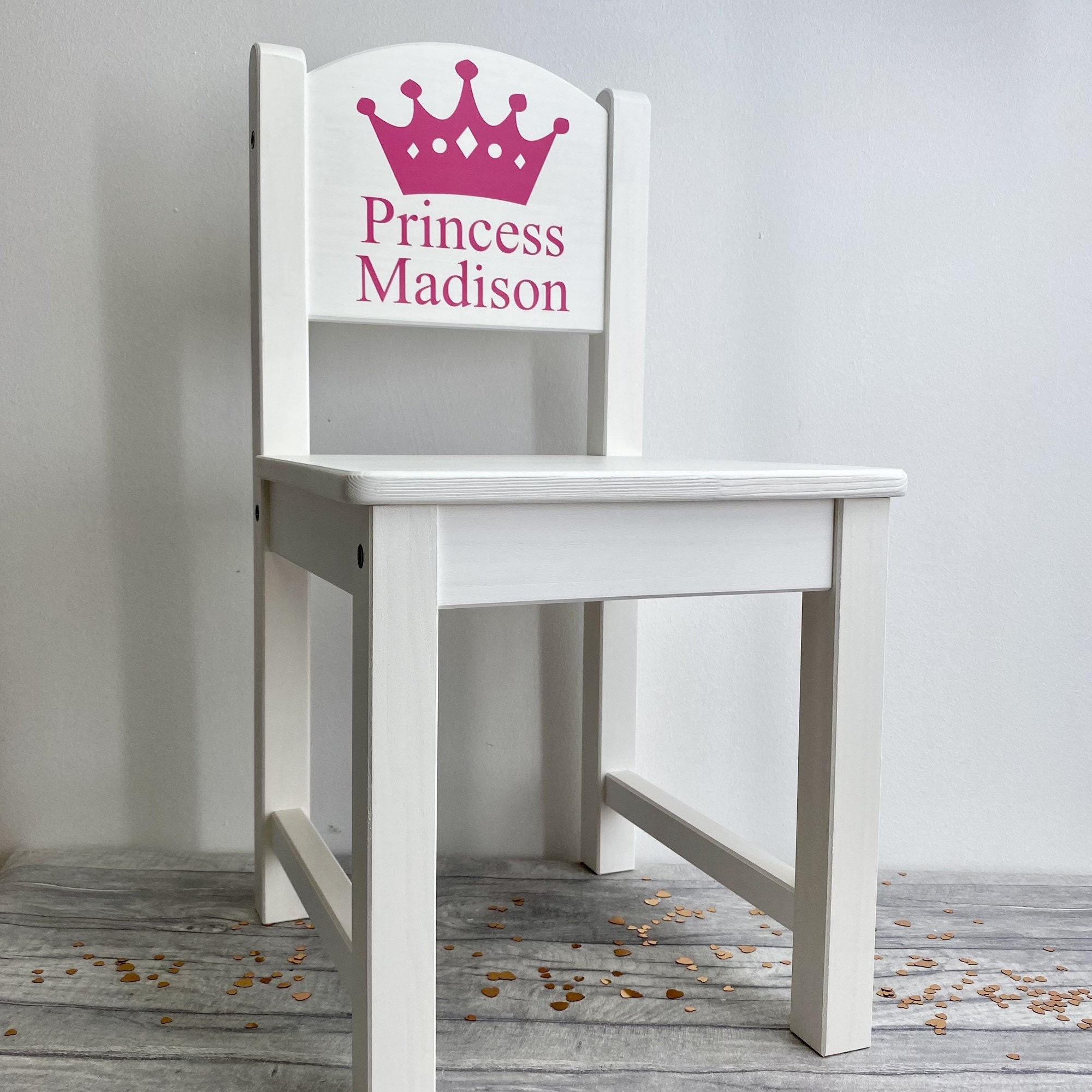 Silla princesa corona para la habitación de las niñas Silla infantil de  madera silla personalizada para el niño Montessori silla de muebles -   México