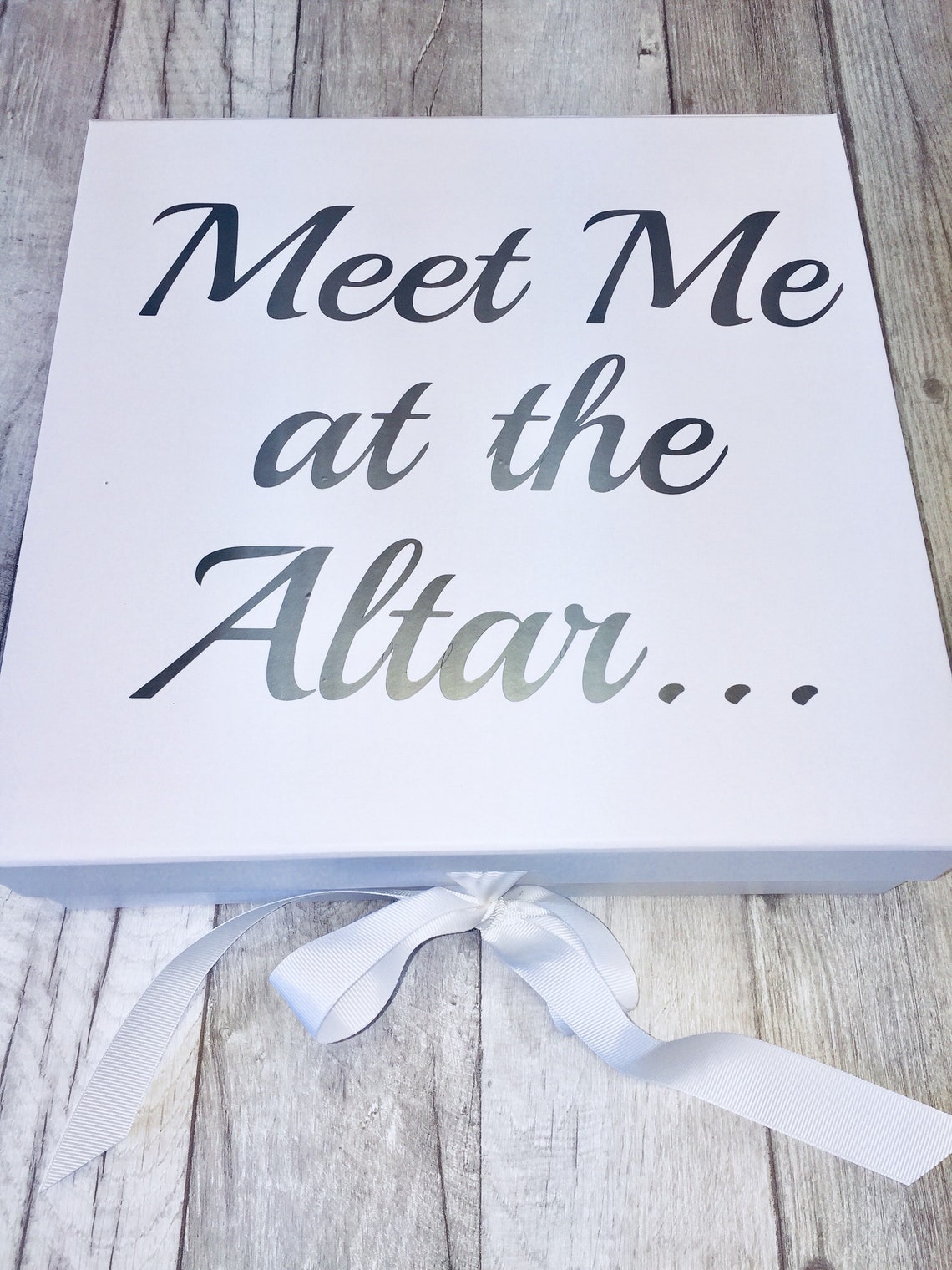 Meet Me at the Altar.. Luxury White Gift Box with Ribbon Tie Etsy