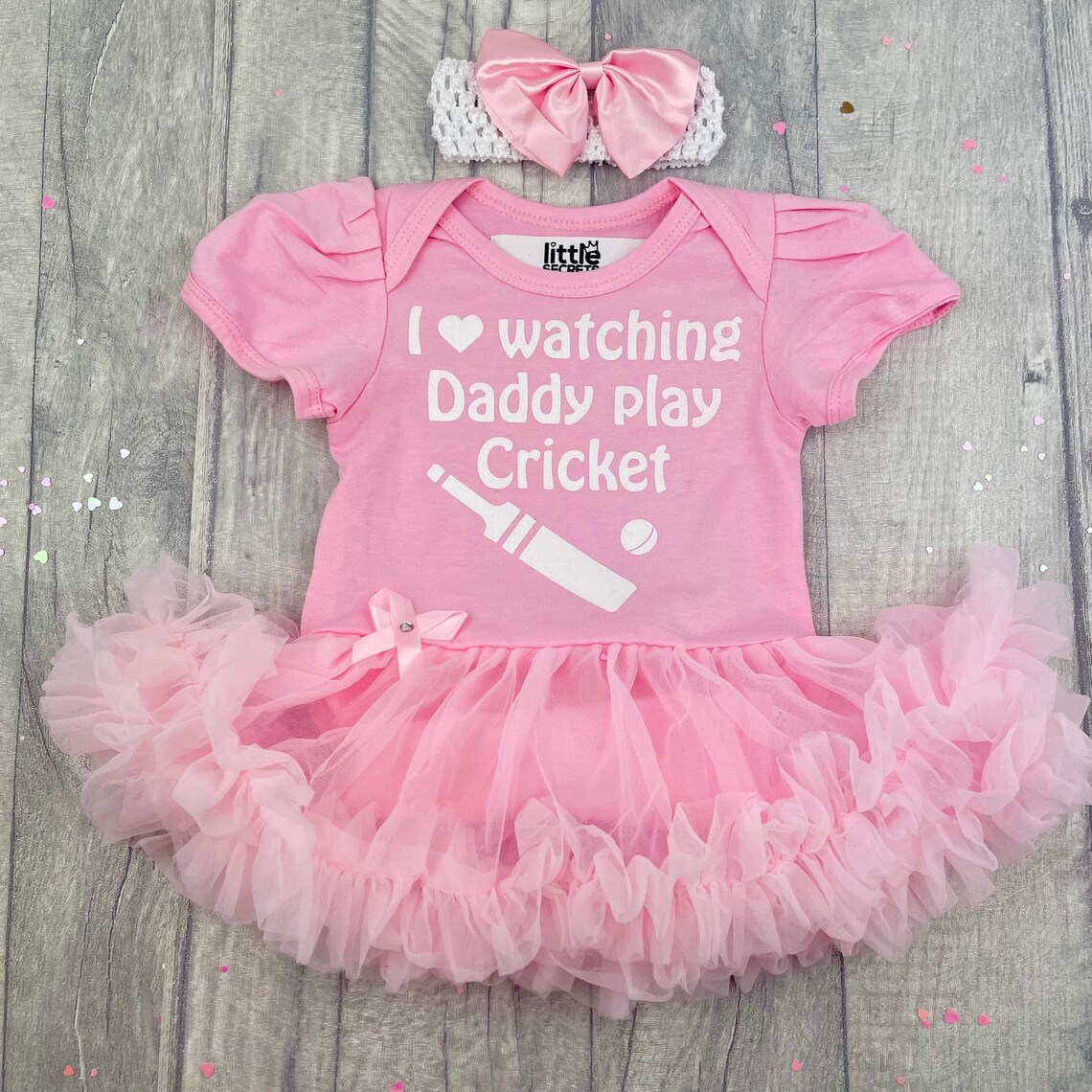 I Love Watching Daddy Play Cricket Baby Girl's Tutu Romper Etsy