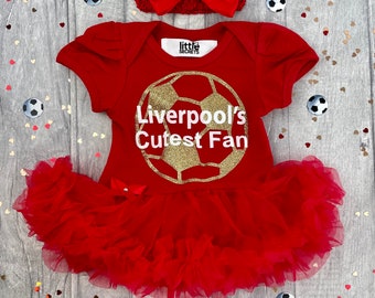 Liverpool FC Filles 2019/20 bébés Football Tutu Body Baby Grow Kit robe CFT 