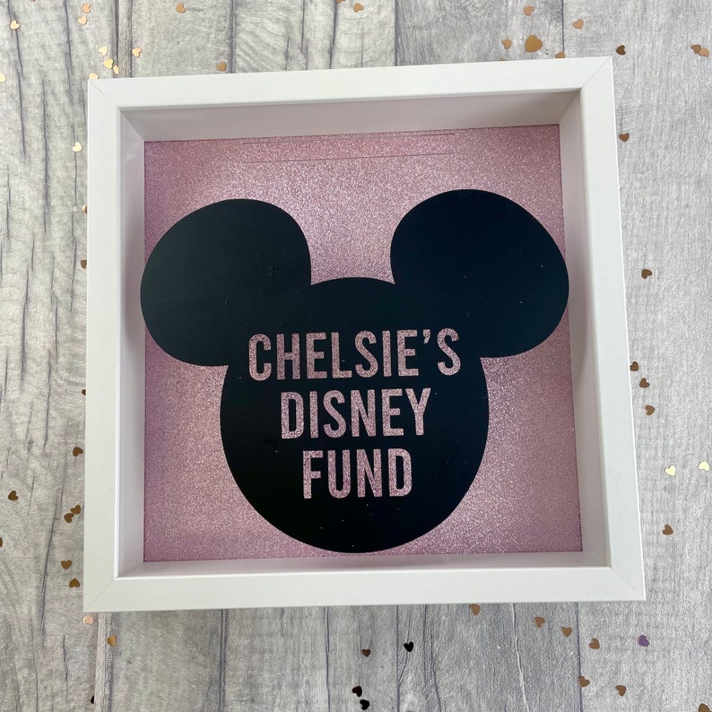 Personalised Mickey Mouse Disney Fund Money Box Frame Disney Etsy