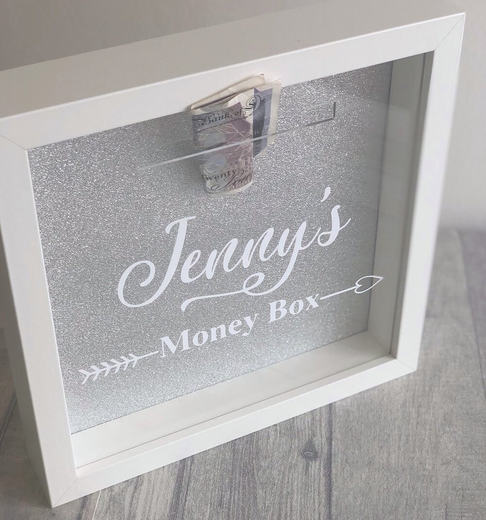 Personalised Money Box Custom White Box Frame Saving Fund Etsy Australia
