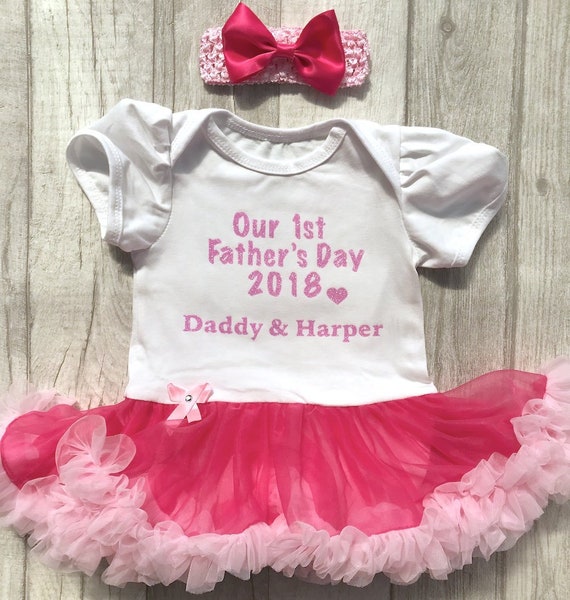 BABY Newborn GIRL pink princess tutu romper dress DADDY Father/'s Day Gift LOVE
