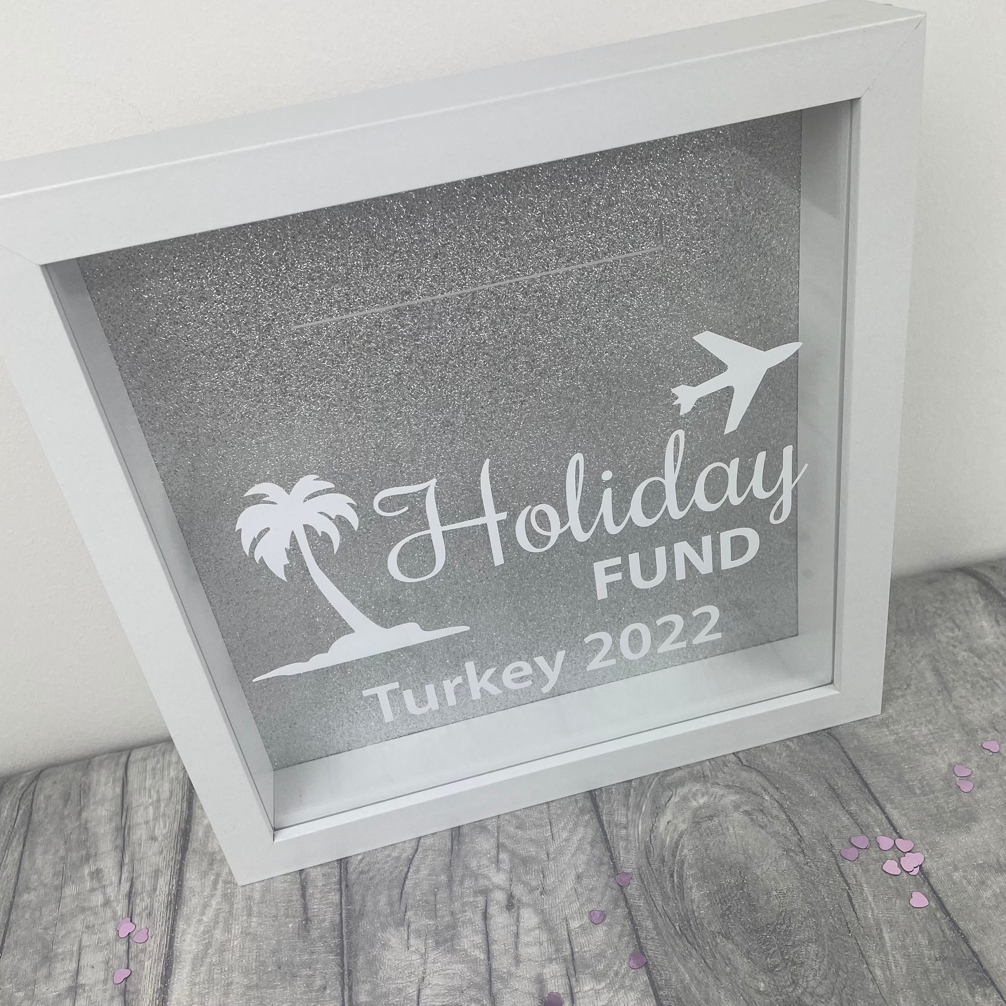 Personalised Holiday Fund Money Box Frame Custom Saving Etsy