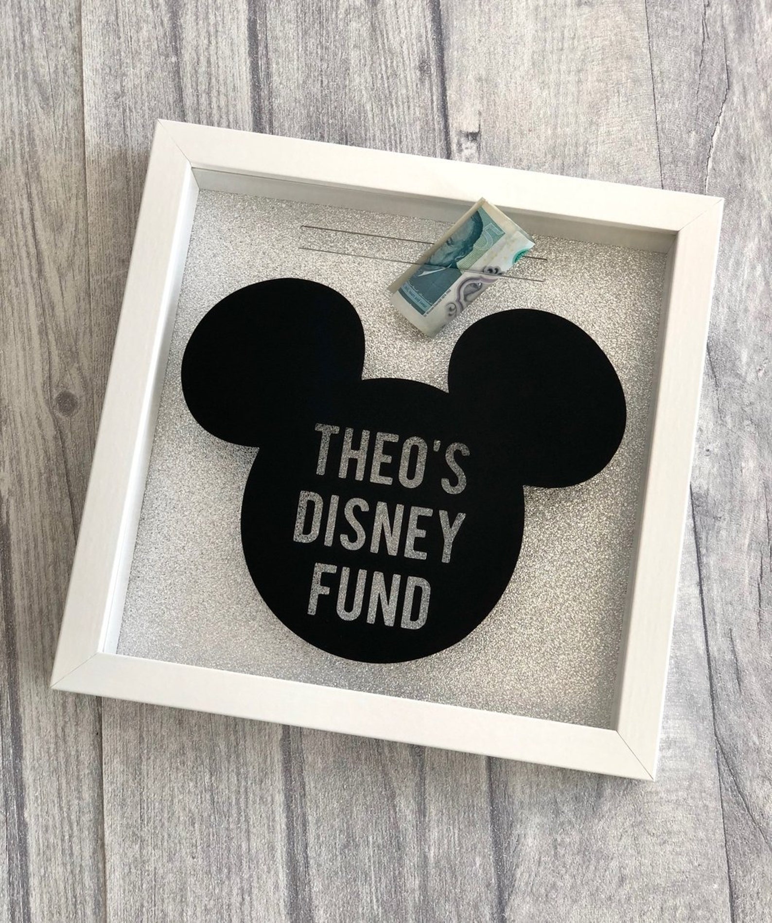Personalised Mickey Mouse Disney Fund Money Box Frame Disney Etsy
