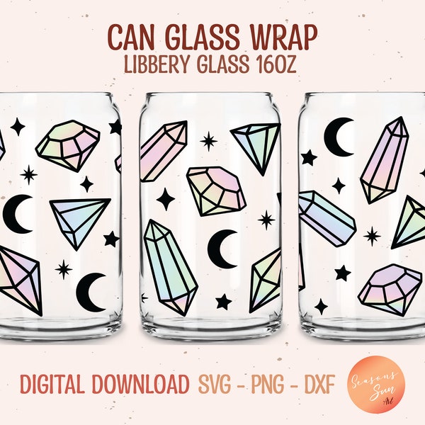 Beer can glass svg Mystical svg files for Cricut Crystal Libbey glass svg 16oz Mystical Libbey glass wrap Mystical Crystal digital files