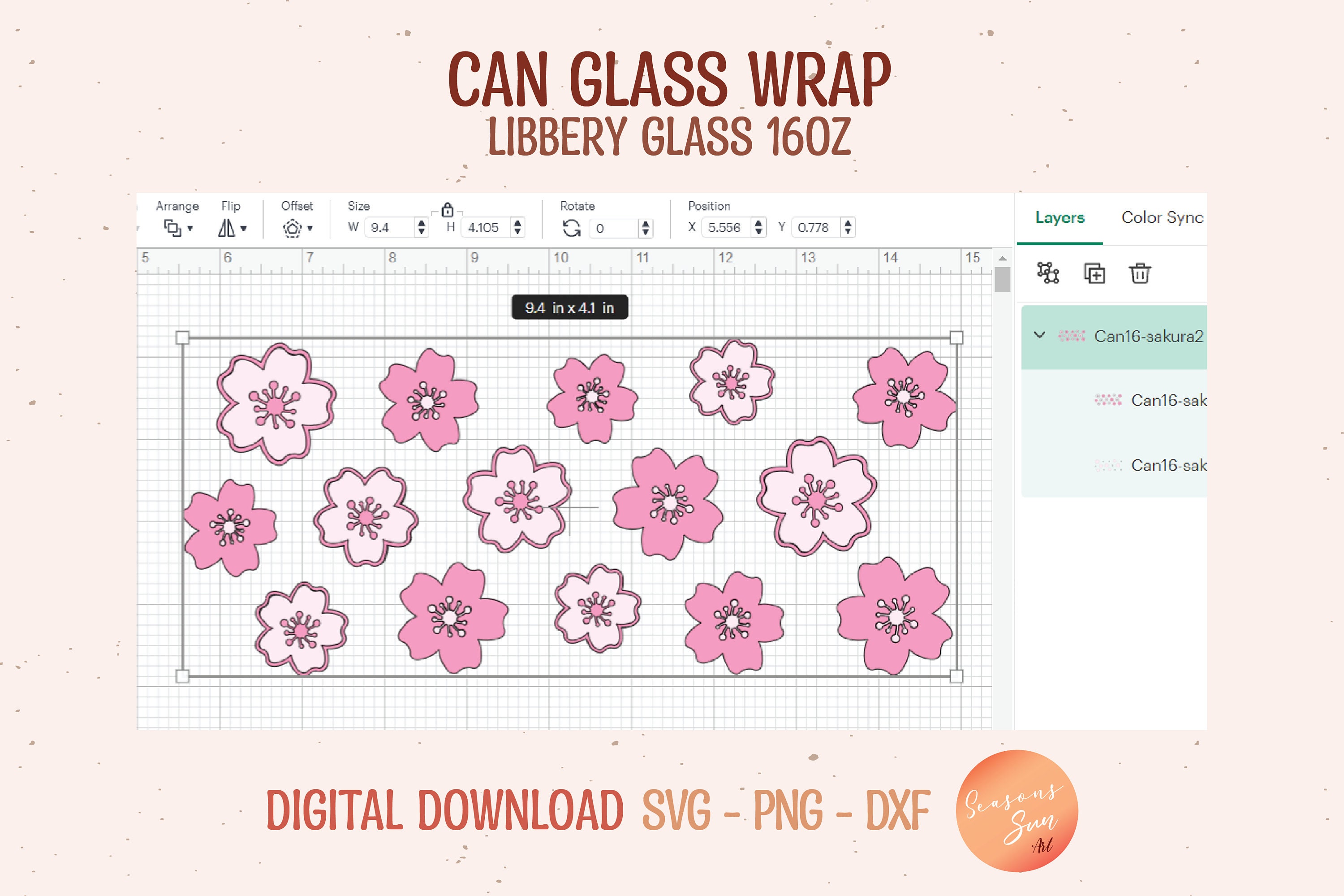Beer Can Glass Svg Sakura Svg Files for Cricut Sakura Libbey Glass Svg ...
