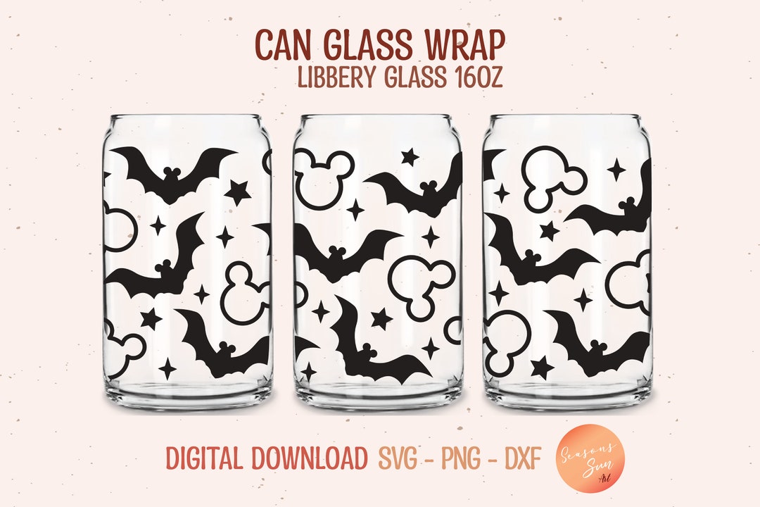 Halloween Libbey Glass Svg Spooky Beer Can Glass Svg Bat 16oz Libbey ...