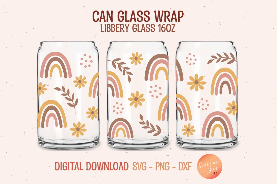 Beer Can Glass Svg Rainbow Boho Svg Files for Cricut Rainbow Flower ...