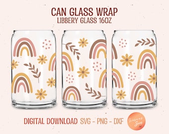 Beer Can Glass Svg Rainbow Boho Svg Files for Cricut Rainbow Flower ...