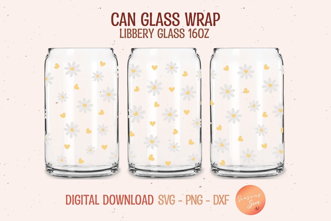 Beer Can Glass Svg Daisy Svg File for Cricut Daisies Libbey Glass Svg ...