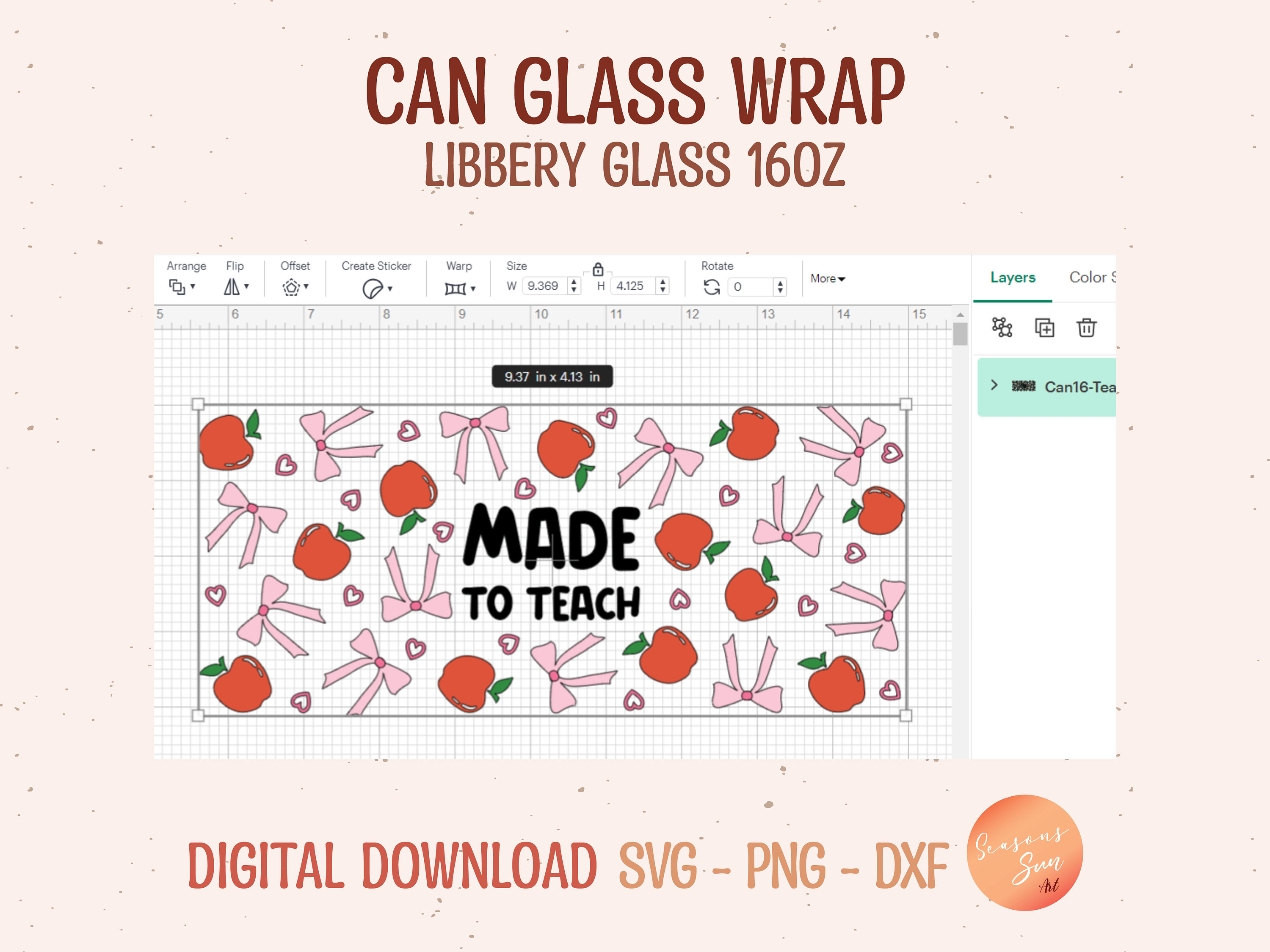 Made to Teach Libbey Glass Teacher Appreciation Beer Can Glass Svg ...