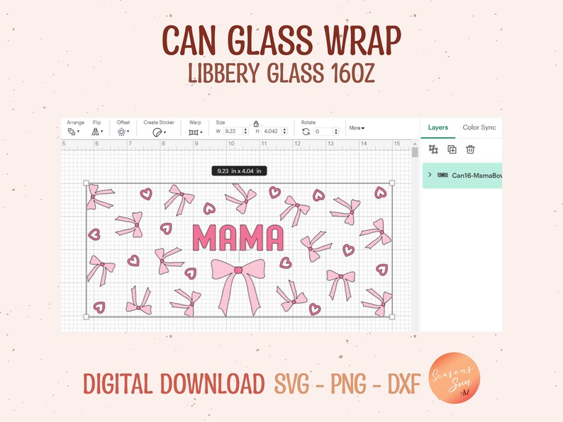 Mama Coquette Libbey Glass Svg Mama Beer Can Glass Svg Mom 16oz Libbey ...