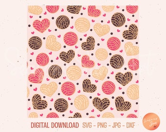 Cafecito Y Chisme Pattern: Concha Pan Dulce Seamless Design (Digital File)